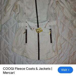 COOGI Women's White Utility Jacket with Gold Accents